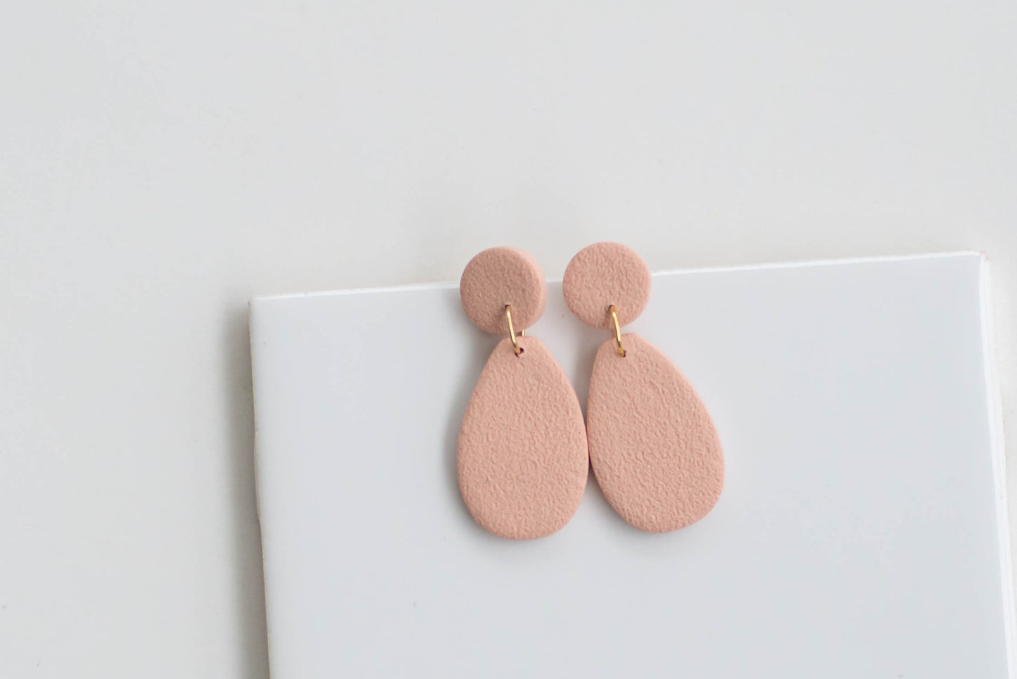 Light Pink Textured Clay Earrings