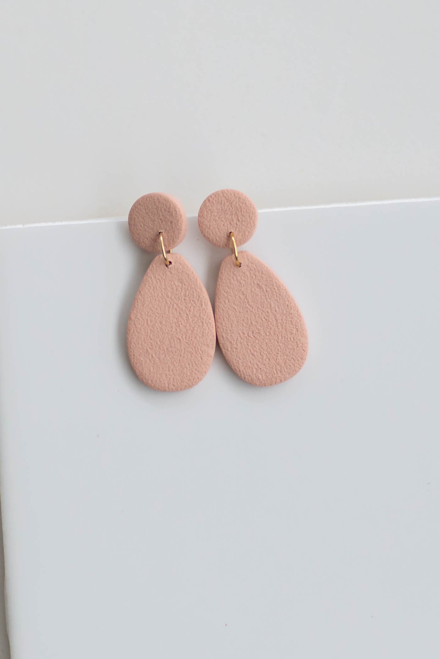 Light Pink Textured Clay Earrings