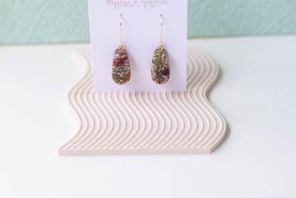 Pressed Flower and Dried Strawberry Earrings