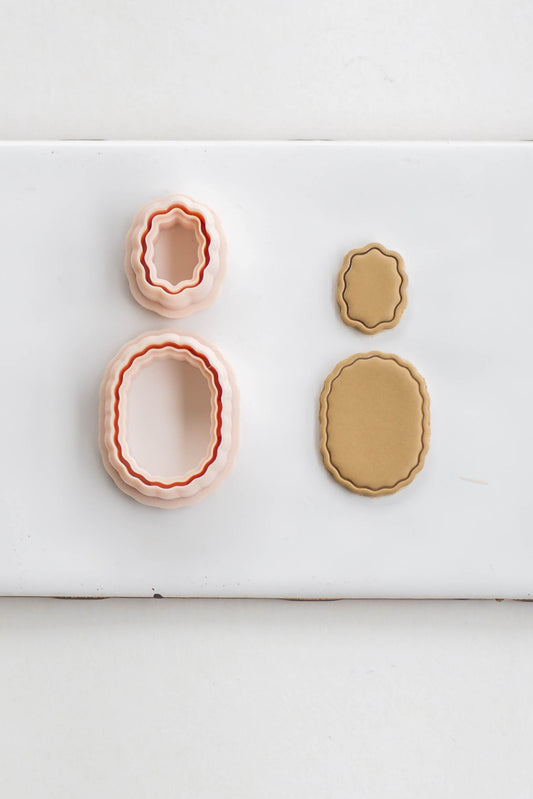 Scalloped Oval Bordered Clay Cutter Set