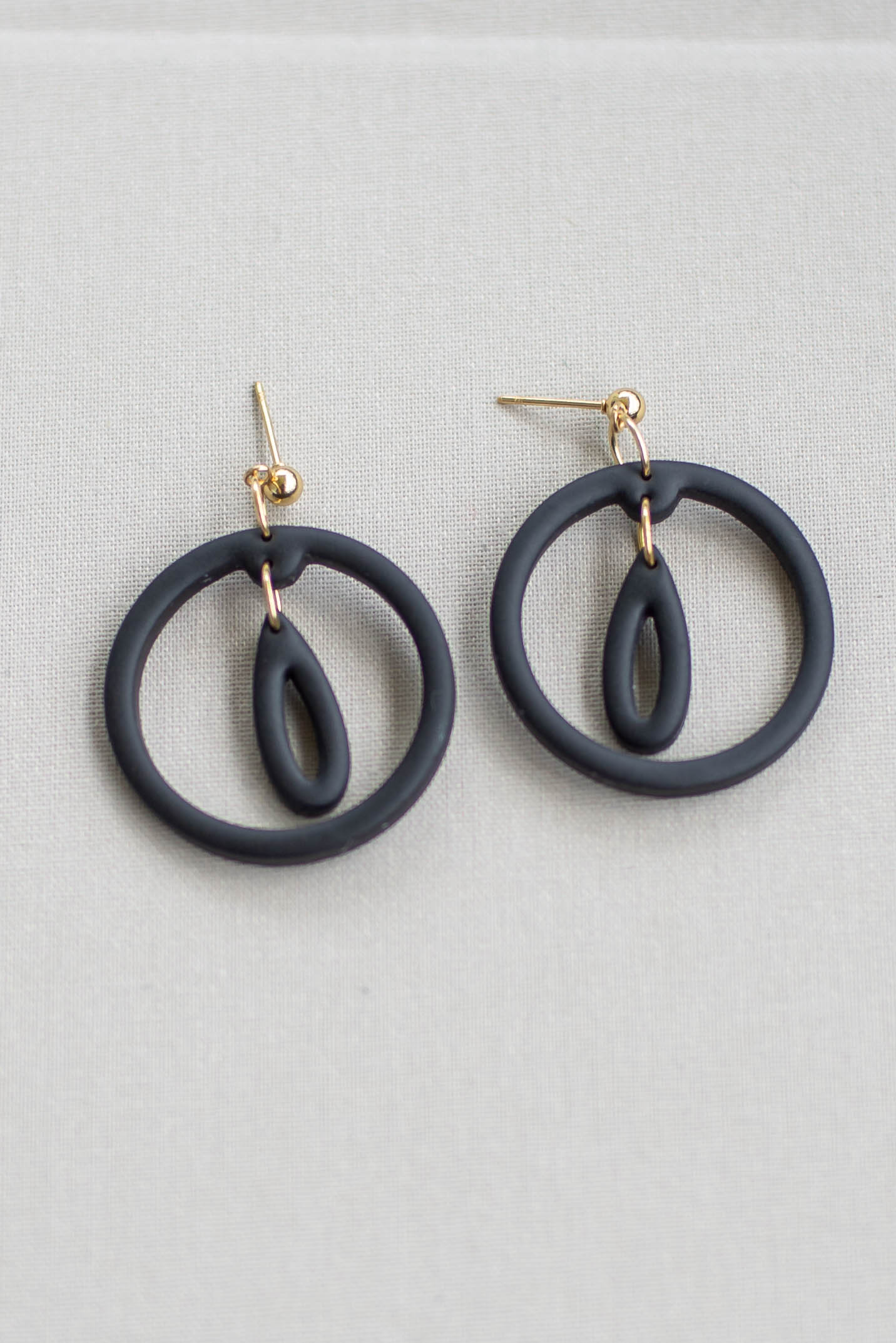 Clay Black Dangles | Movement Collection
