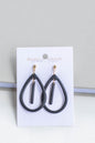 Black Teardrop Clay Dangles