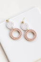 White and Tan Neutral Earrings