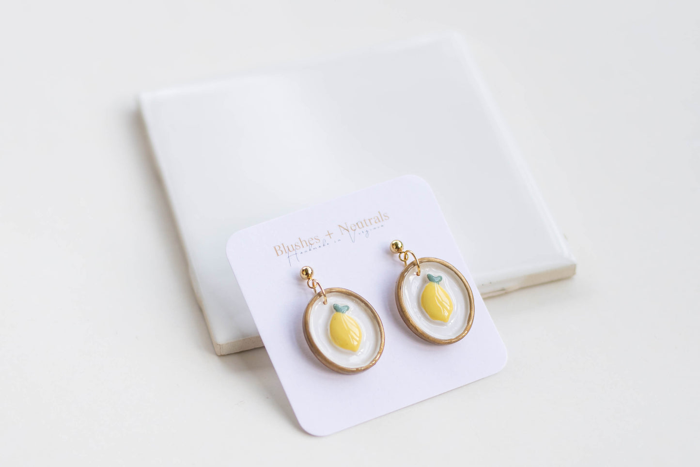 Lemon Clay Earrings