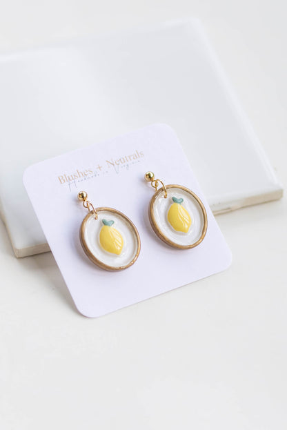 Lemon Clay Earrings