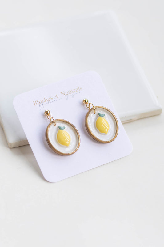 Lemon Clay Earrings