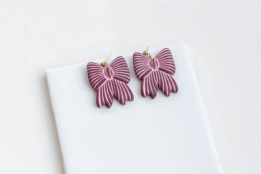 Lined Bow Earrings