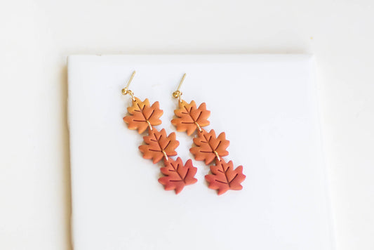 Ombre Fall Leaf Earrings