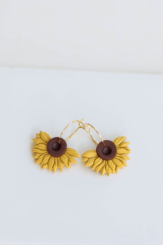 Sunflower Hoops (Post or Hoop)