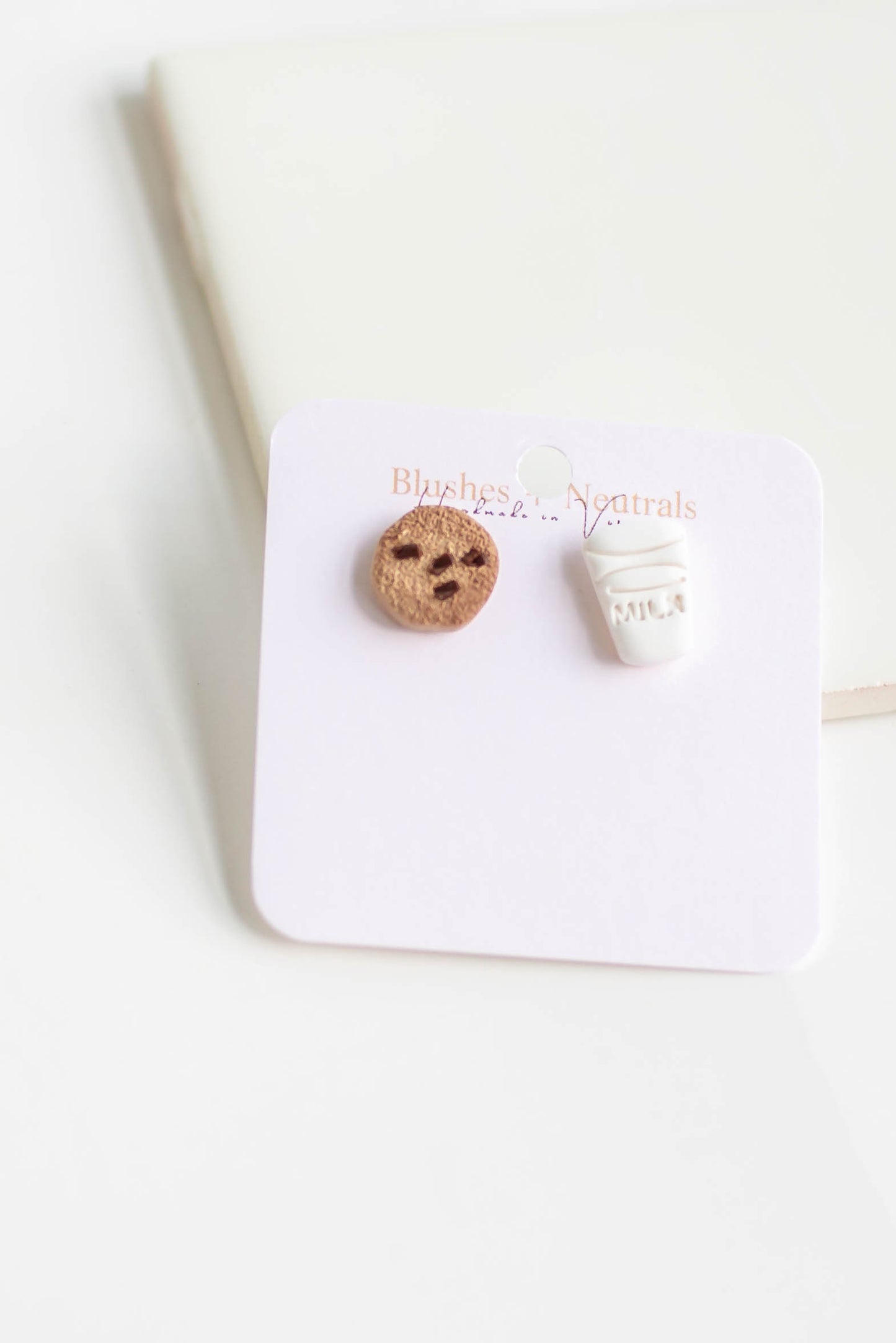 Milk and Cookie Stud Earrings