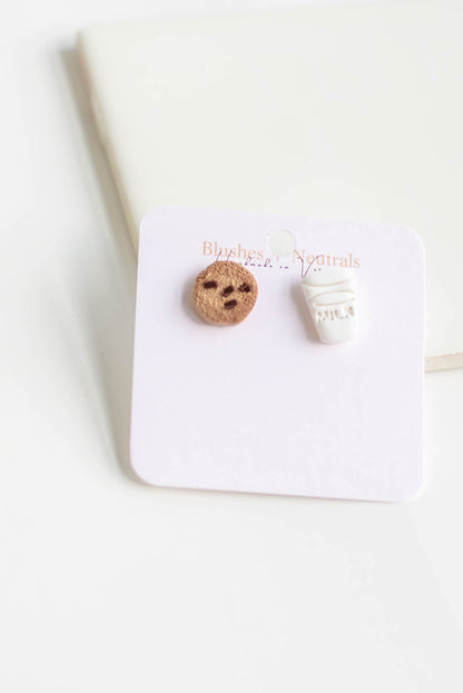 Milk and Cookie Stud Earrings