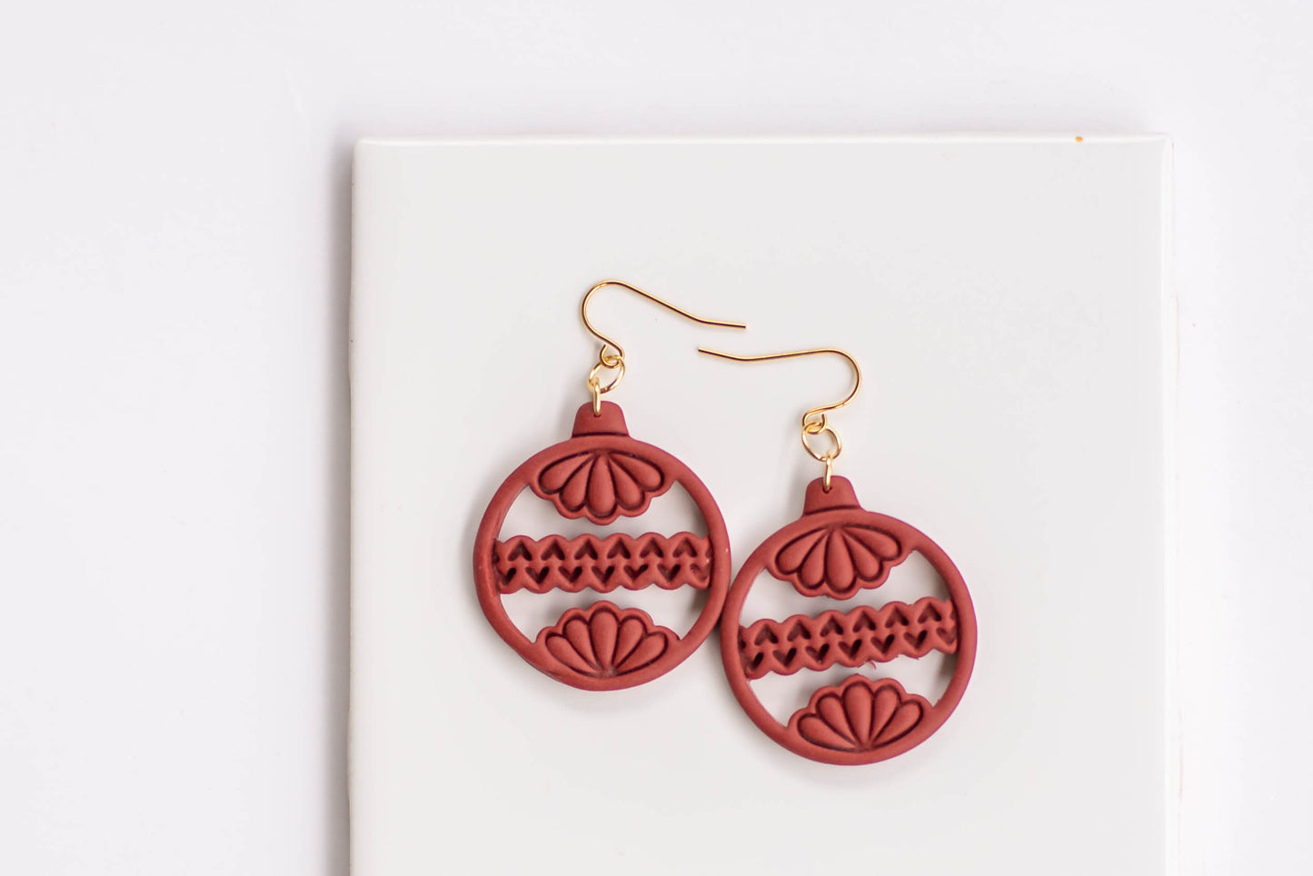 Red Ornament Dangles | 18K Gold