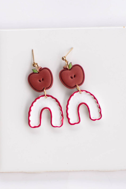 Scalloped Apple Earrings