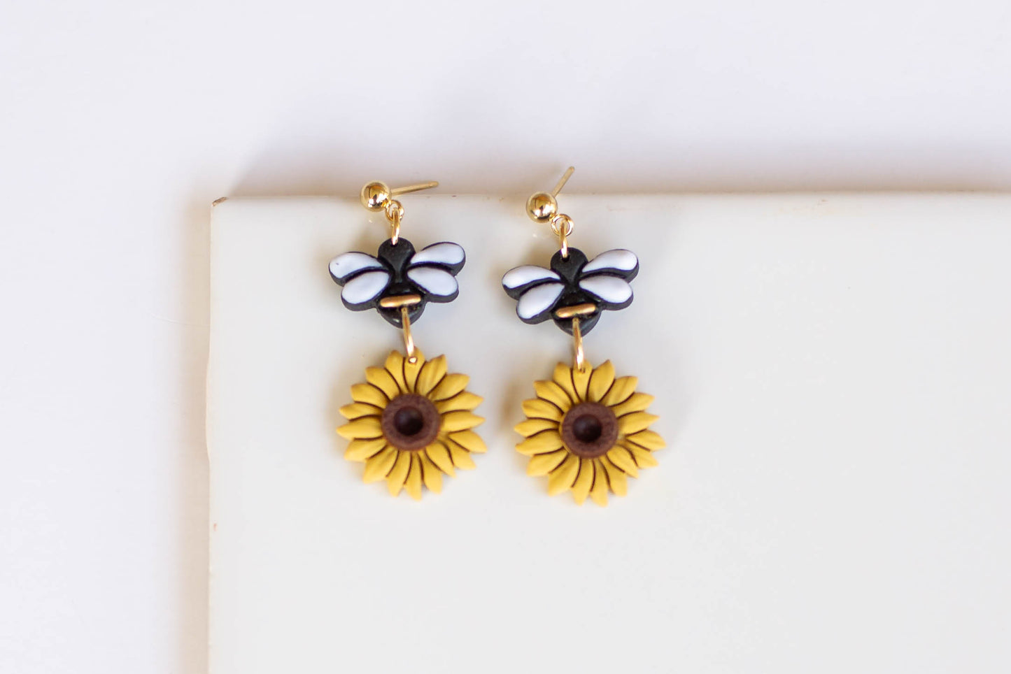 Bee and Sunflower Earrings