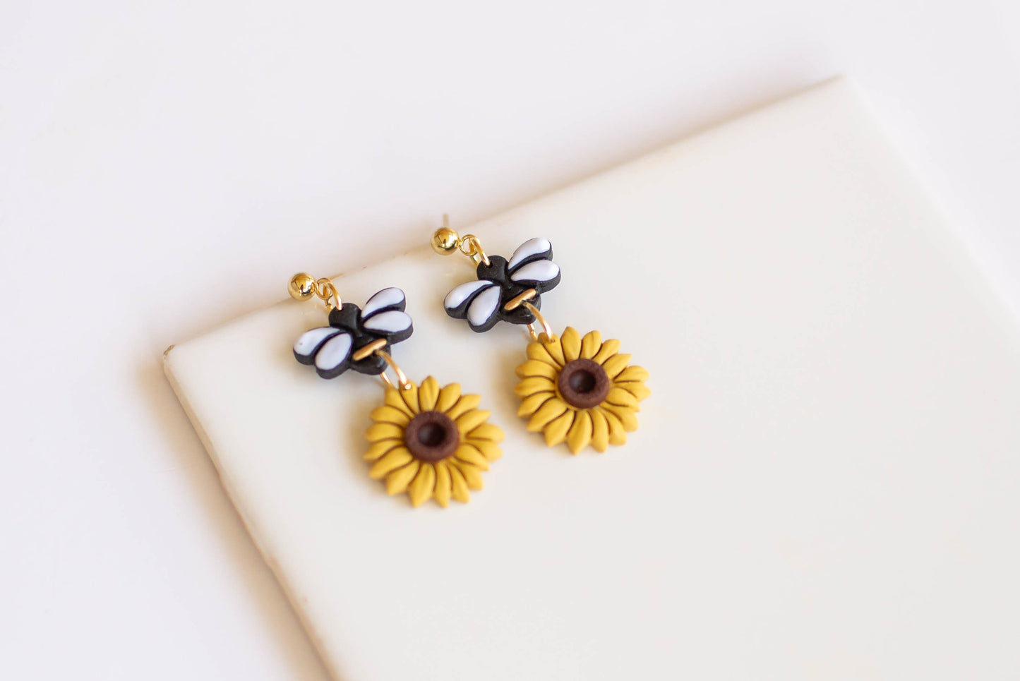 Bee and Sunflower Earrings