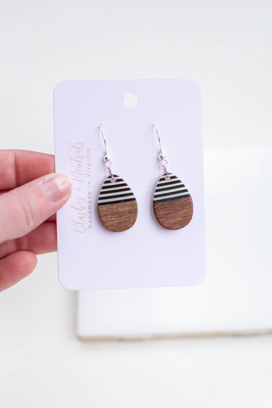 Striped Teardrop Earrings