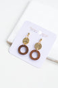 Gold and Wood Earrings