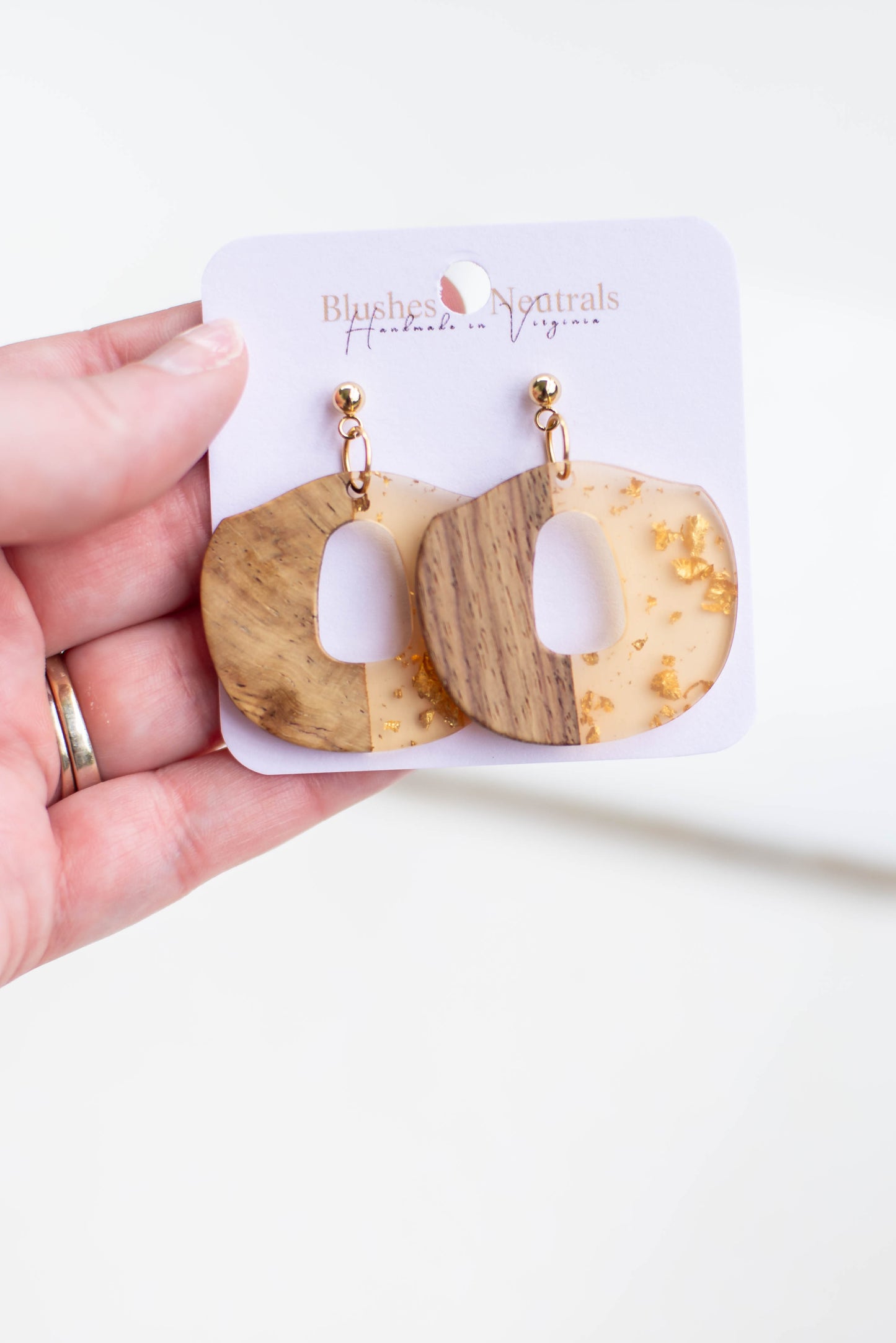 Light Peach and Wood Dangles