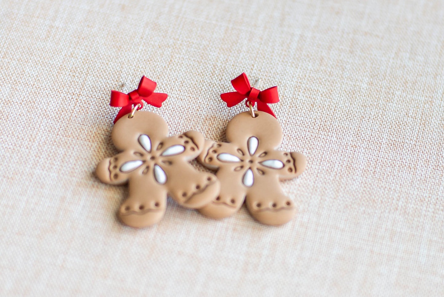 Handmade Gingerbread Man Earrings