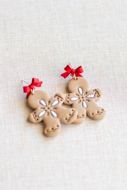Handmade Gingerbread Man Earrings