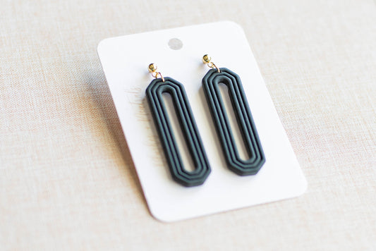 Black Clay Earrings Handmade
