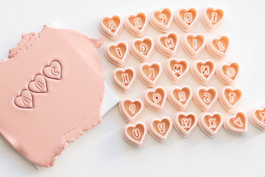 Heart Letter Cutters with OUTLINE LETTER- Full Set or Individual