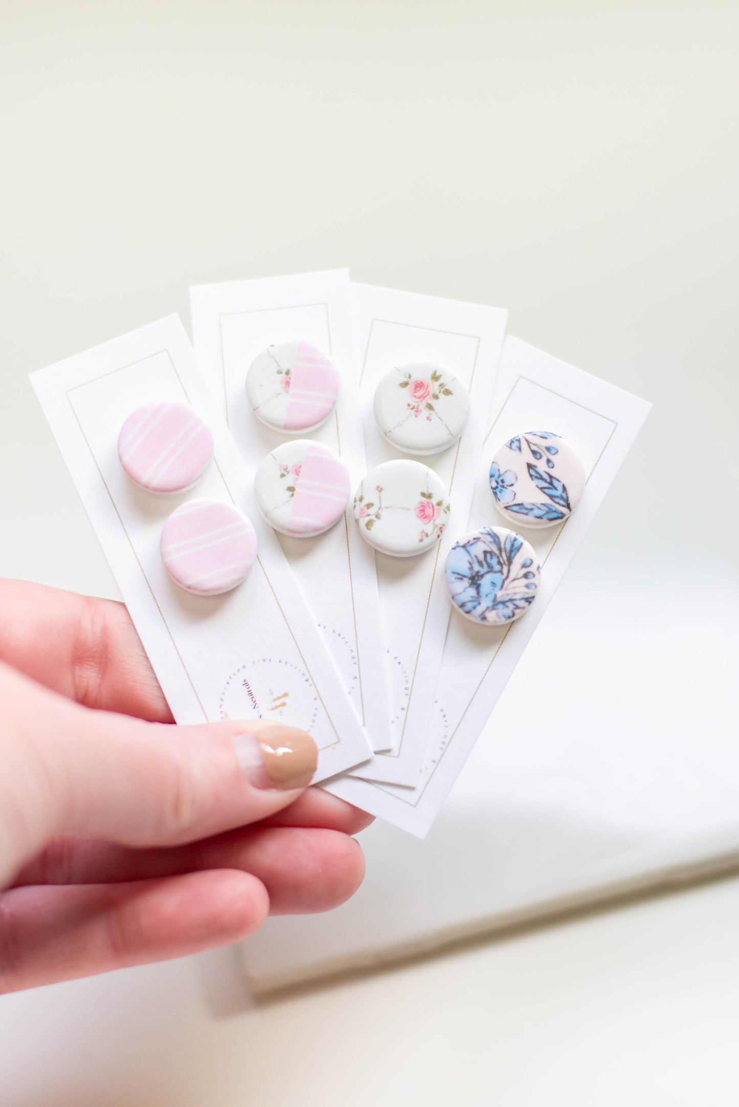 Handmade Clay Studs | 18K Gold Plated