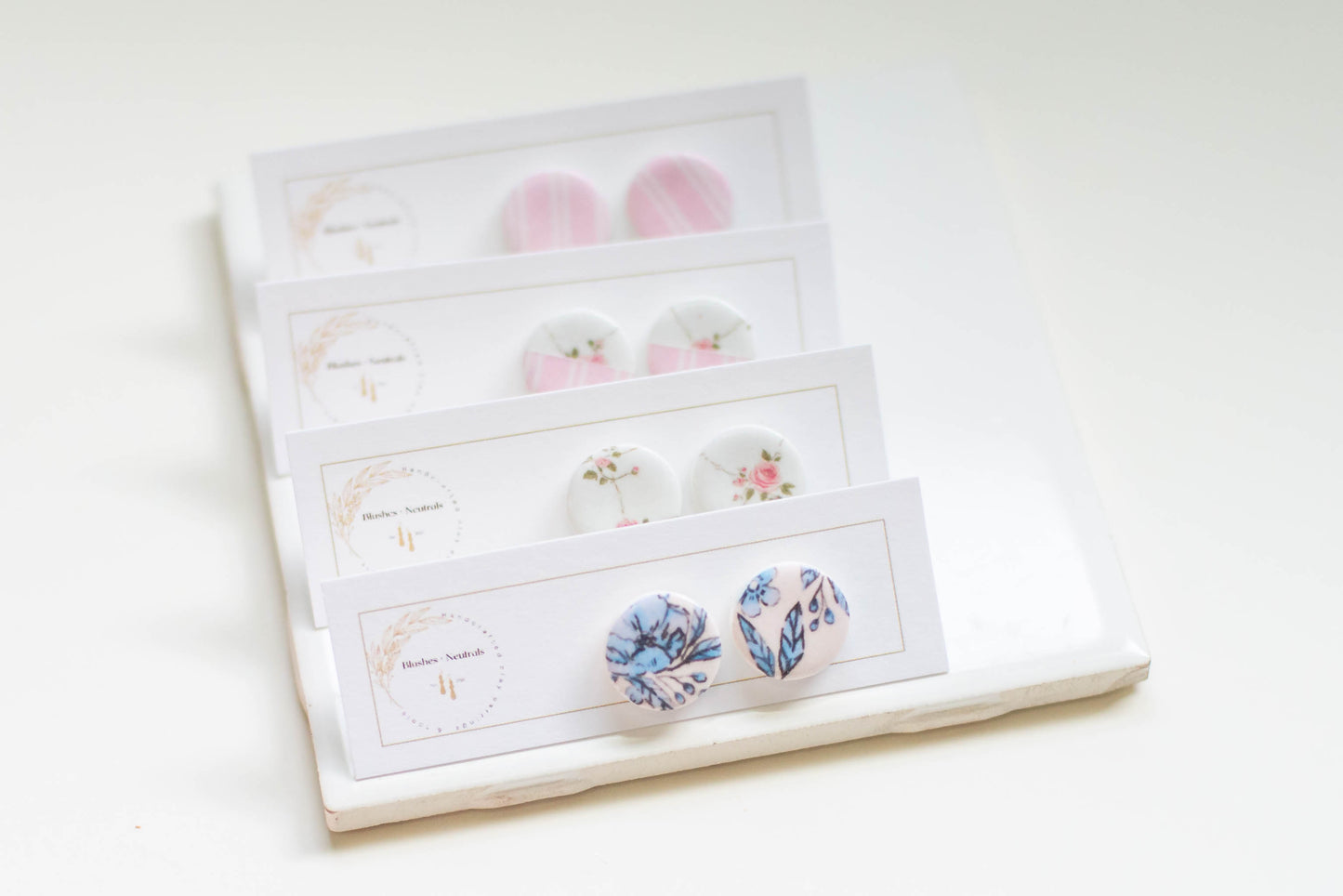 Handmade Clay Studs | 18K Gold Plated