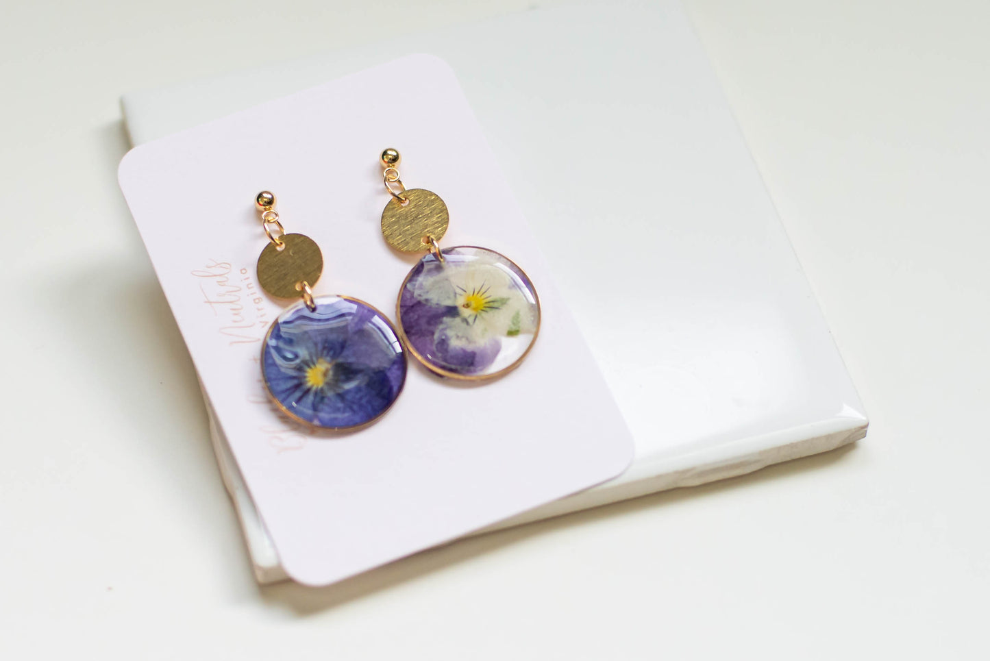 Pressed Pansy Earrings