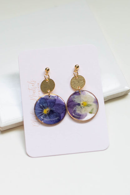 Pressed Pansy Earrings