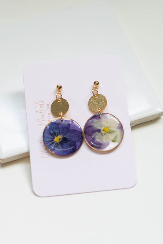 Pressed Pansy Earrings