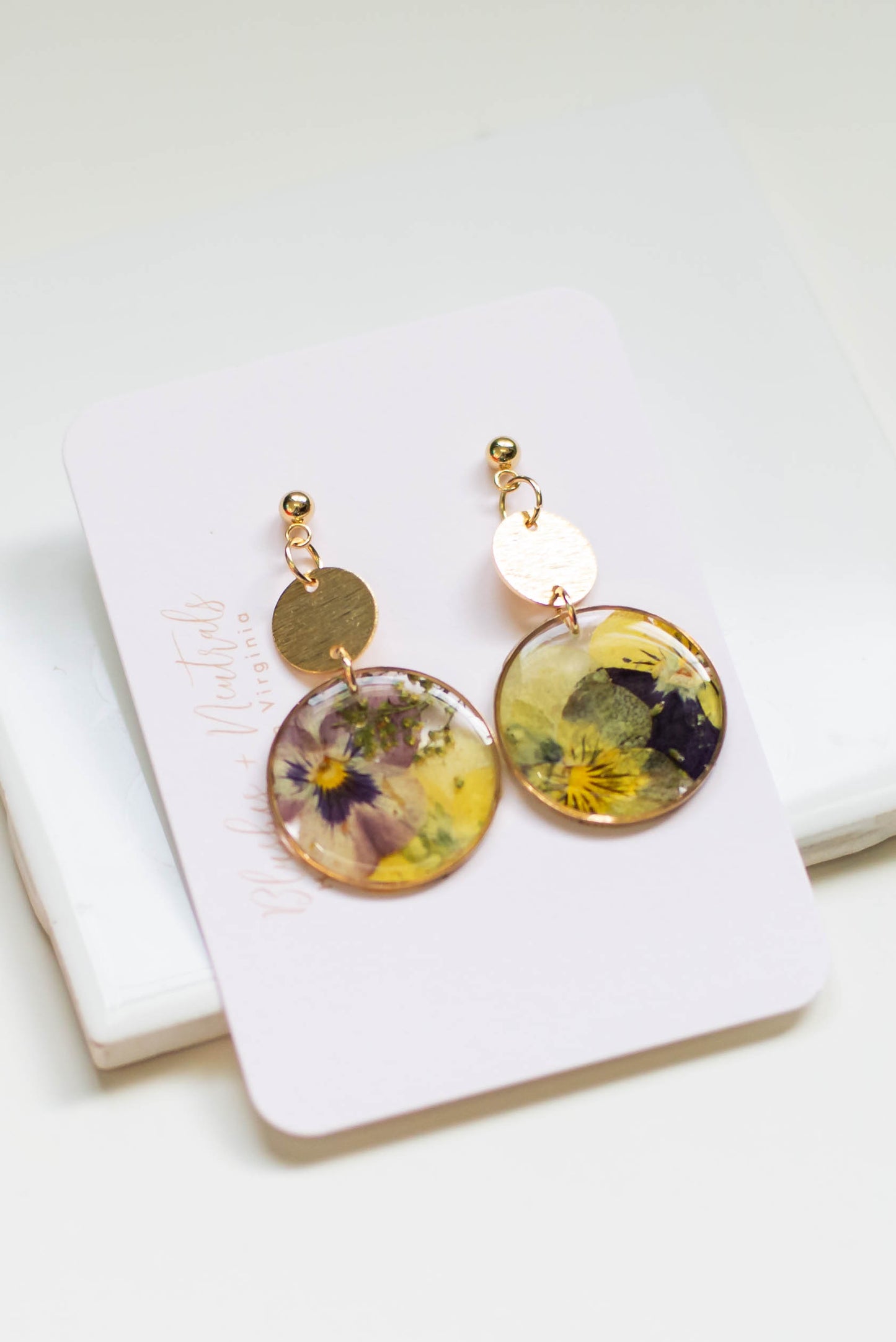Pressed Pansy Earrings