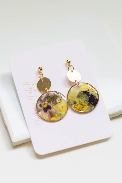 Pressed Pansy Earrings