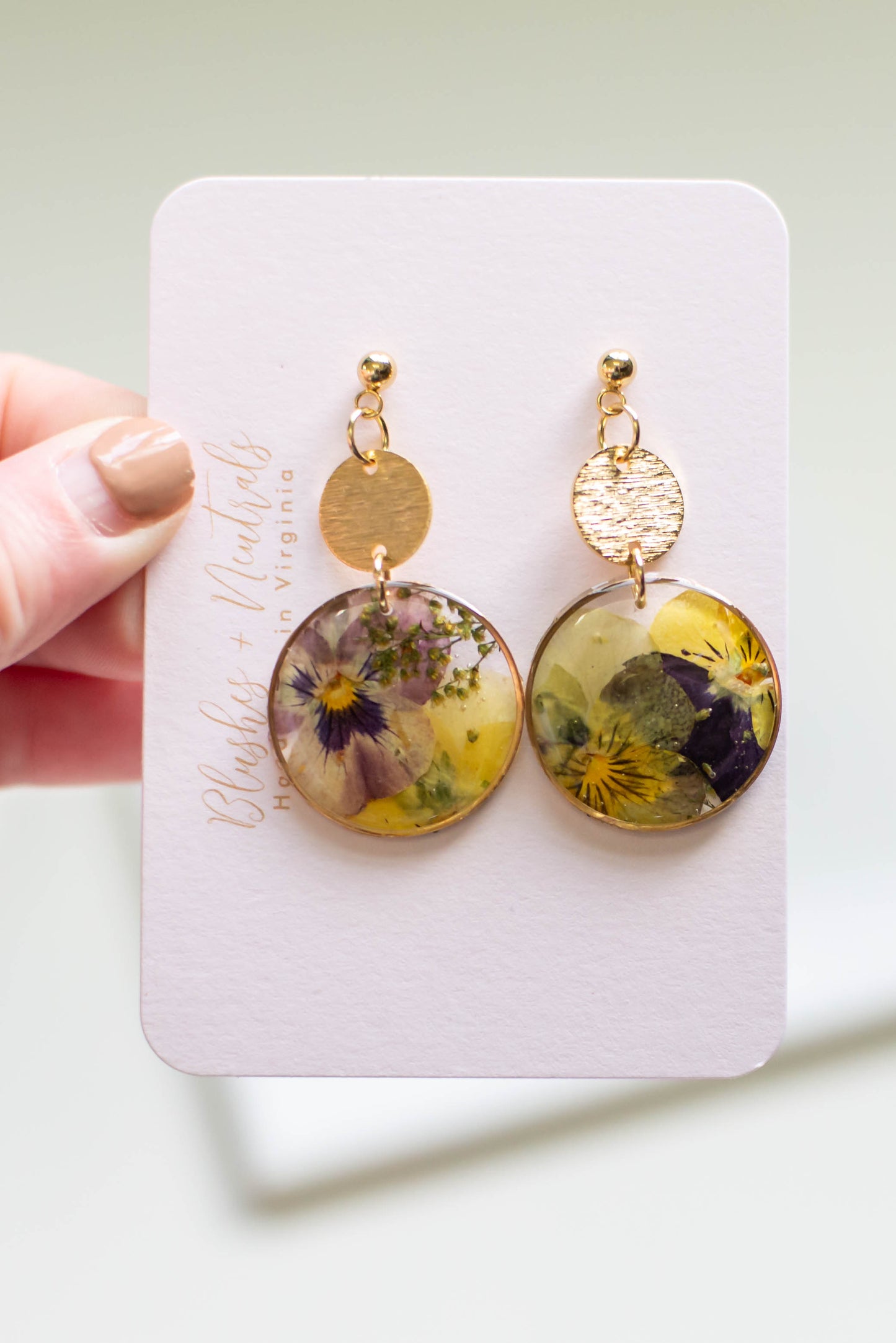 Pressed Pansy Earrings
