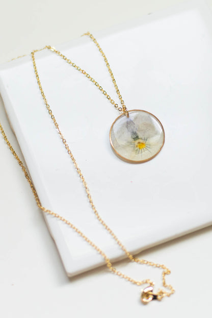 Handmade Pansy Necklace