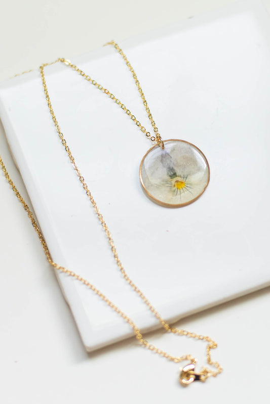 Handmade Pansy Necklace