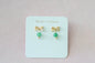 Gold Plated Bow and Gemstone Earrings | Minimalist