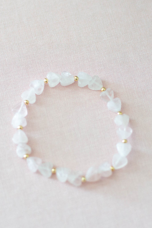 Rose Quartz Heart Bracelet