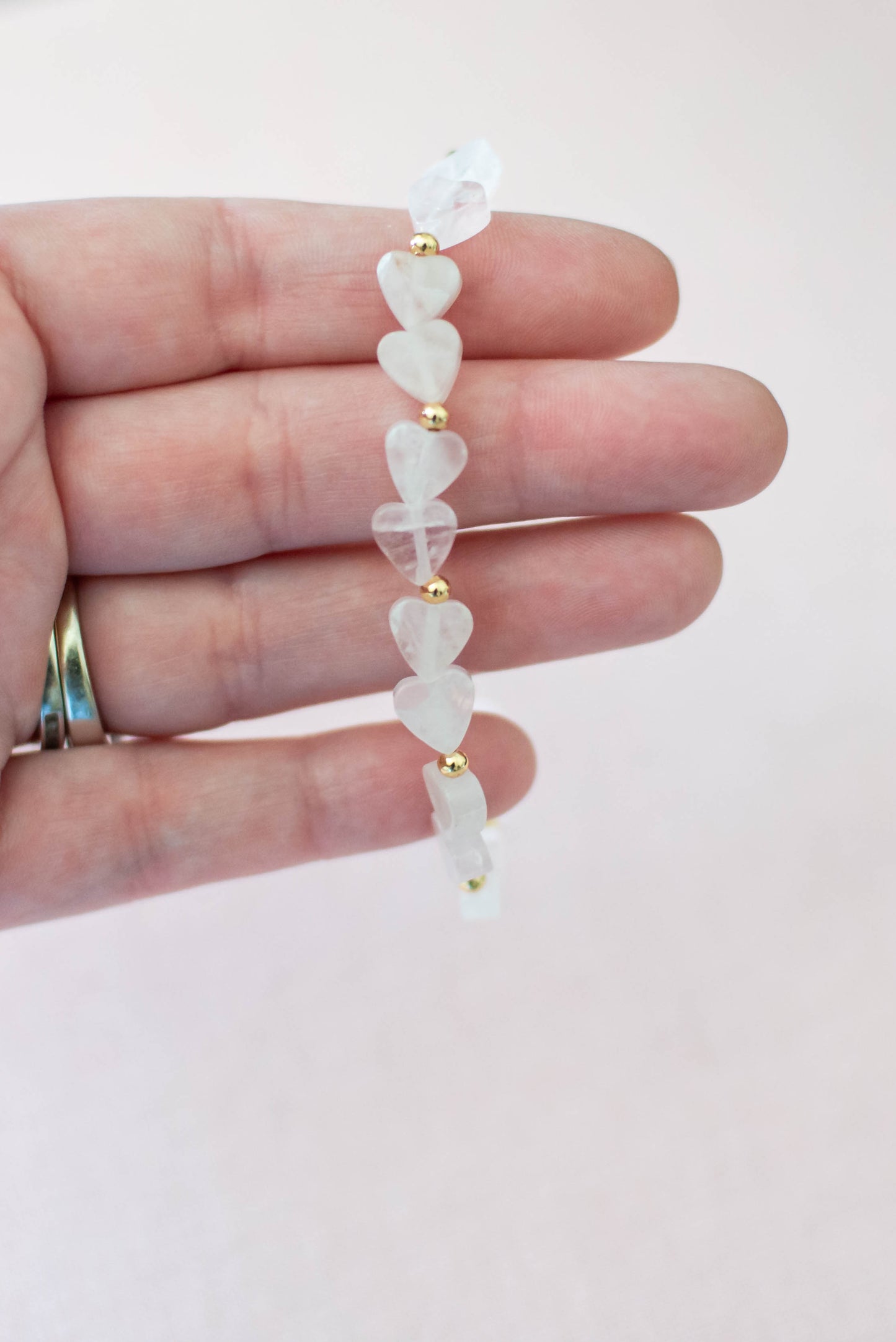 Rose Quartz Heart Bracelet