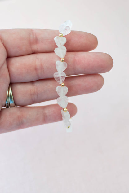 Rose Quartz Heart Bracelet