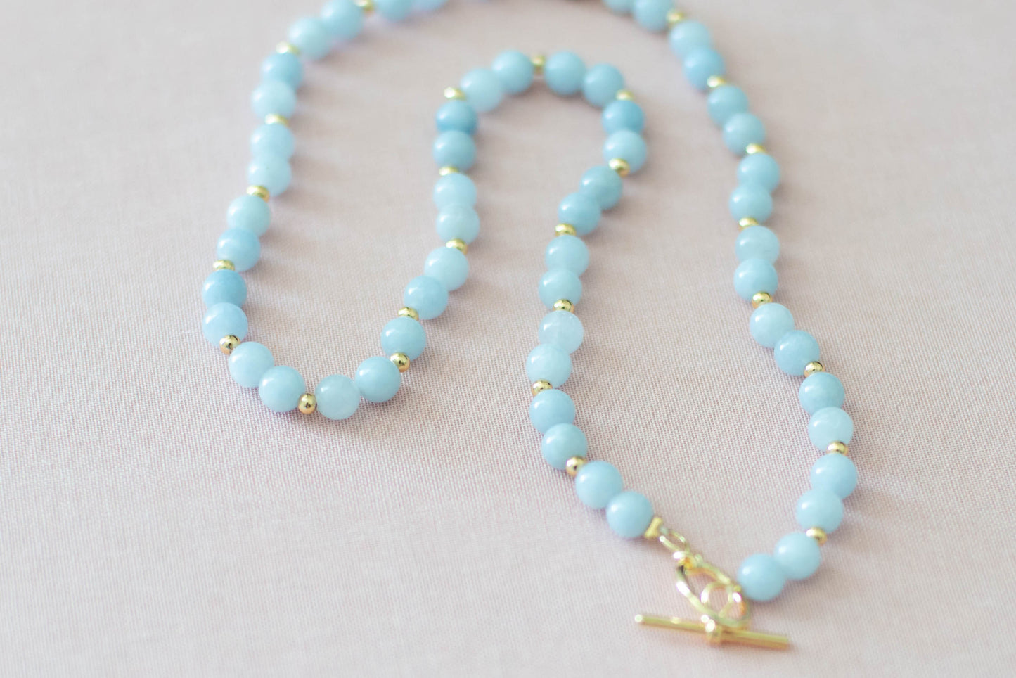Light Blue Jade Gemstone Necklace
