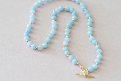 Light Blue Jade Gemstone Necklace
