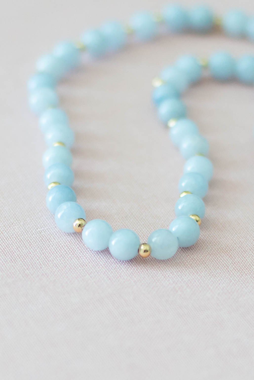 Light Blue Jade Gemstone Necklace
