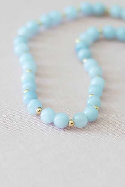 Light Blue Jade Gemstone Necklace