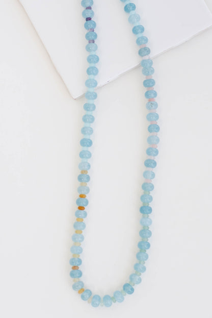 Aquamarine Dyed Jade Necklace