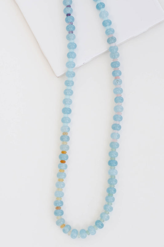 Aquamarine Dyed Jade Necklace