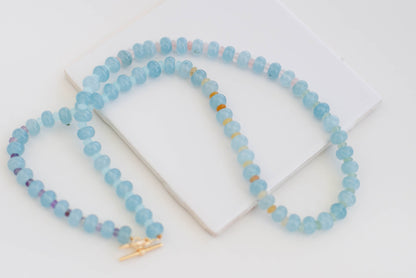 Aquamarine Dyed Jade Necklace