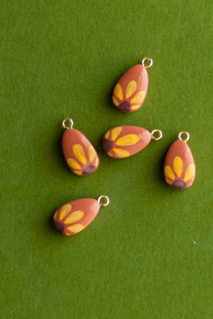 Handmade Polymer Clay Beads with Eye Screw- 5 Pcs.