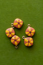 Handmade Polymer Clay Beads with Gold Eye Screw- 5 PCS