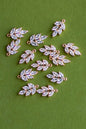 Gold Cubic Zirconia Leaf Charm- 13 PCS.